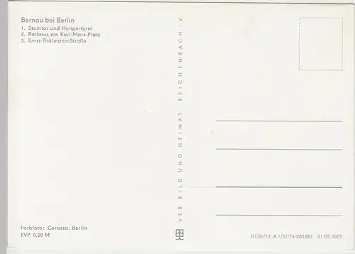 (92226) AK Bernau b. Berlin, Mehrbildkarte, 1974