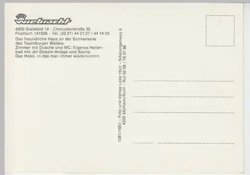 (92213) AK Bielefeld, Hotel Wiebracht, Mehrbildkarte, 1970/80er