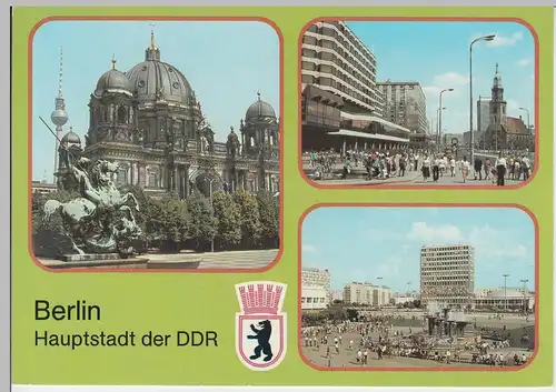 (92099) AK Berlin, Mehrbildkarte, DDR 1988