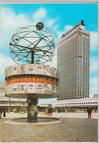 (92069) AK Berlin, Weltzeituhr u. Interhotel -Stadt Berlin-, DDR 1979
