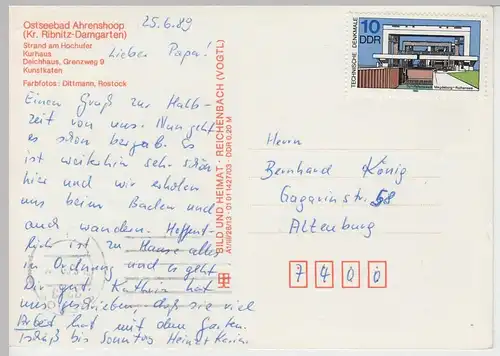 (91925) AK Ahrenshoop, Mehrbildkarte, 1989