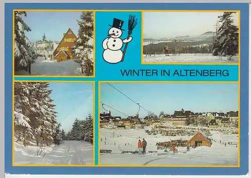 (91919) AK Altenberg (Erz.), Mehrbildkarte Wintermotive, 1986