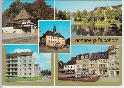 (91892) AK Annaberg Buchholz, Mehrbildkarte, 1988