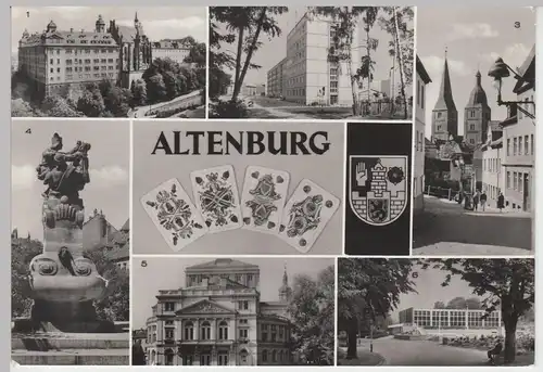 (91788) AK Altenburg, Thür., Skatbrunnen, Rote Spitzen 1984