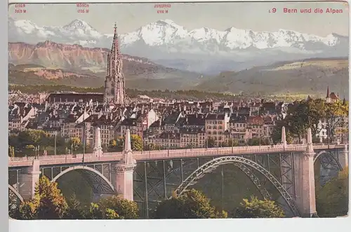 (91535) AK Bern, Ansicht mit den Alpen, vor 1945