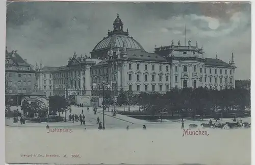 (91401) AK München, Justizpalast, Mondscheinkarte, bis 1905