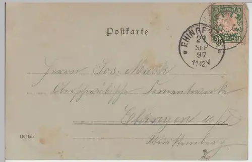 (91255) AK Gruß aus Nürnberg, Mondscheinkarte, Hallertor 1897