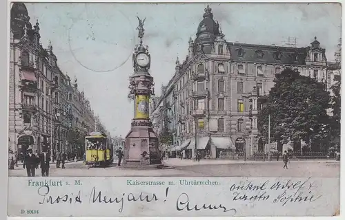 (91236) AK Frankfurt a.M., Kaiserstraße mit Uhrturm, 1903