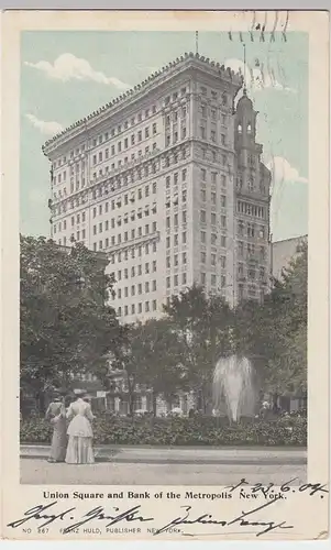 (91006) AK New York City, Union Square a. Bank o.t. Metropolis, 1904