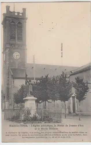 (90975) AK Mars-la-Tour, L'Eglise patriotique, Feldpost 1915