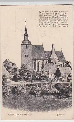 (90935) AK Ebersdorf, Chemnitz, Stiftskirche, vor 1945