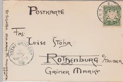 (90749) AK original gezeichnete Grußkarte -Aus lichten Höhn- 1905