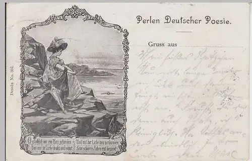 (90747) AK Grußkarte -Perlen Deutscher Poesie-, 1901