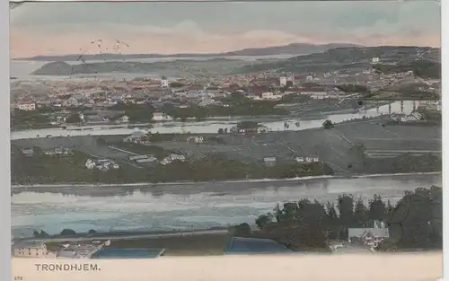 (90656) AK Trondhjem, Trondheim, Panorama 1908