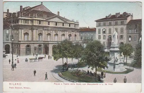 (90620) AK Milano, Piazza e Teatro della Scala, 1906