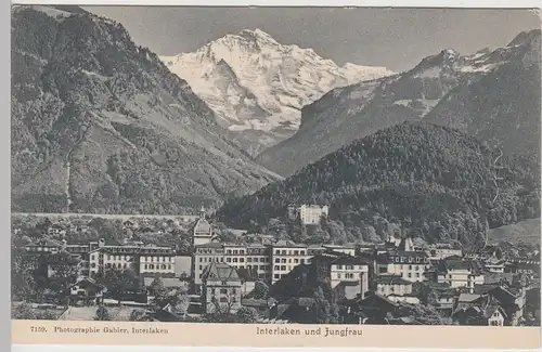 (90602) AK Interlaken, Panorama mit Jungfrau, bis 1905