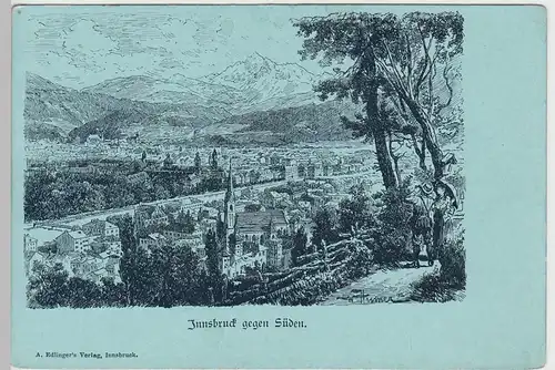 (90554) AK Innsbruck gegen Süden, Grafik von 1892