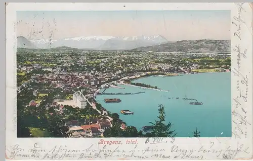 (90543) AK Bregenz, Totale, 1902
