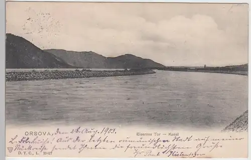 (90511) AK Orșova, Eisernes Tor, Kanal, 1903