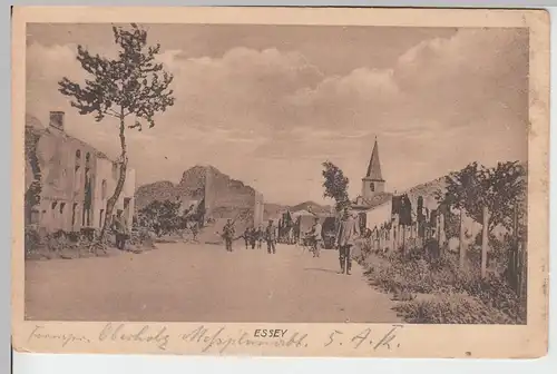(89601) AK Essey, zerstörter Ort, 1.WKFeldpost 1916