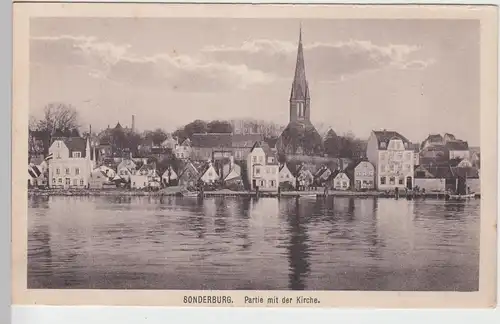 (89539) AK Sonderburg, Sønderborg, Partie mit der Kirche, vor 1945