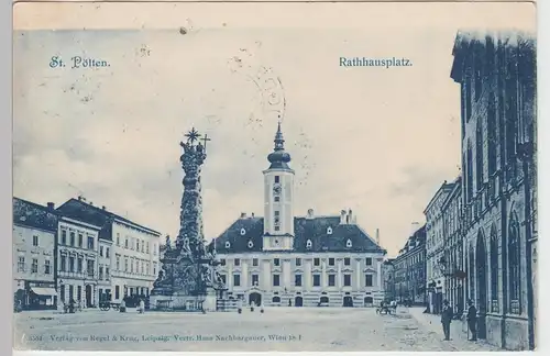 (89527) AK St. Pölten, Rathausplatz, 1929