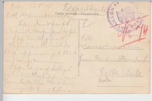 (89481) AK Lowitsch, Łowicz, Magistrat, Feldpost 1915