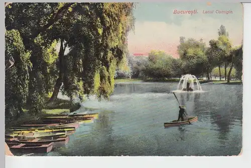 (89478) AK Bukarest, București, Lacul Cismigin, vor 1945