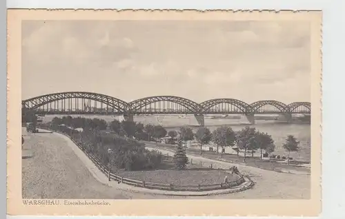 (89405) AK Warschau, Warszawa, Eisenbahnbrücke, 1941