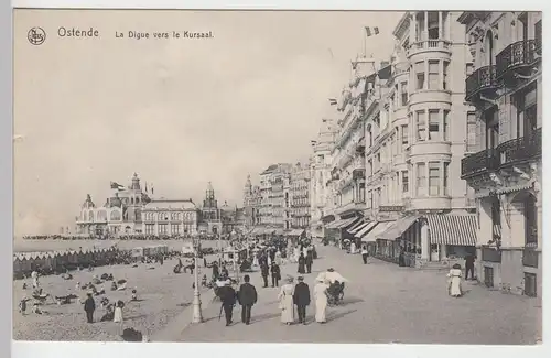 (89386) AK Ostende, La Digue vers le Kursaal, Feldpost 1916