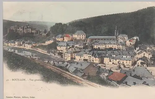 (89367) AK Bouillon, Belgien, Panorama, Burg, Kirche 1902
