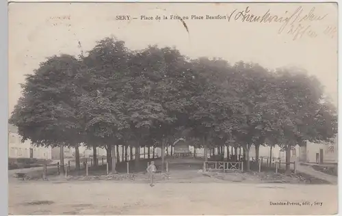 (89362) AK Sery, Place de la Fête, Feldpost 1914