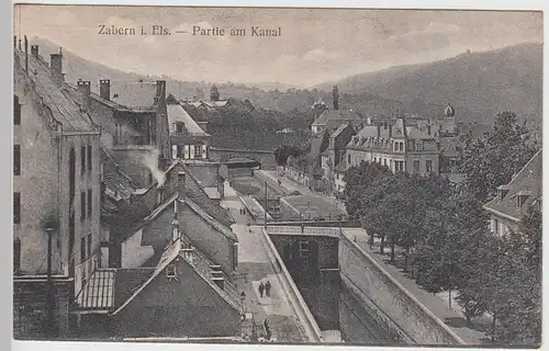 (89351) AK Zabern, Saverne, Elsass, Partie am Kanal, Feldpost 1918