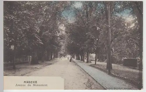 (89338) AK Marche, Belgien, Avenue du Monument, Feldpost 1916