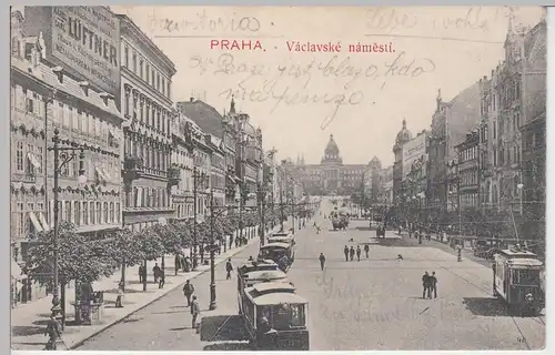 (89304) AK Prag, Praha, Wenzelsplatz, Václavské náměstí 1907