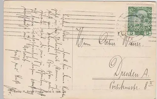 (89288) AK Prag, Praha, Weinberger Theater, Divadlo na Vinohradech 1909