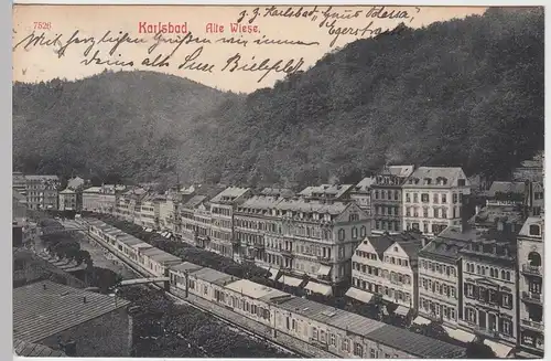 (89266) AK Karlsbad, Karlovy Vary, Alte Wiese, um 1912
