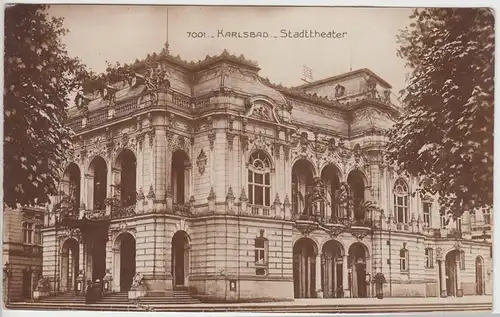 (89255) AK Karlsbad, Karlovy Vary, Stadttheater 1927