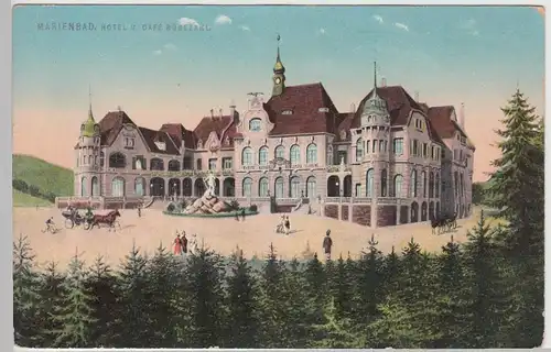 (89252) AK Marienbad, Mariánské Lázně, Hotel Rübezahl, vor 1945