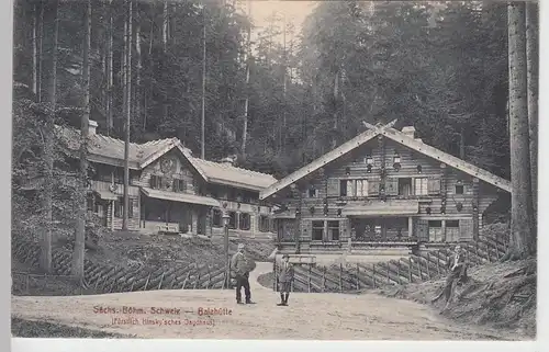 (89222) AK Böhm. Schweiz, Balzhütte, Kinskysches Jagdhaus 1915