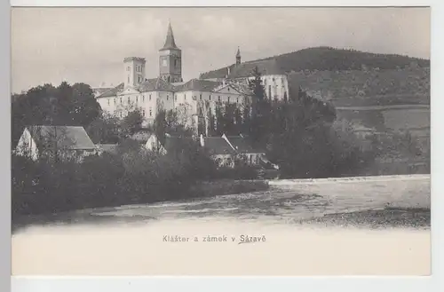 (89218) AK Sasau, Sázava, Kloster u. Schloss, Klášter a zámek, um 1905