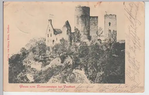 (89128) AK Gruß vom Normannstein, Burg Treffurt 1900