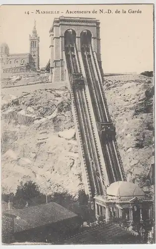 (88966) AK Marseille, Ascenseurs de Notre-Dame de la Garde, vor 1945