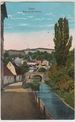 (88954) AK Glatz, Kłodzko, Blick auf die Festung, 1910er