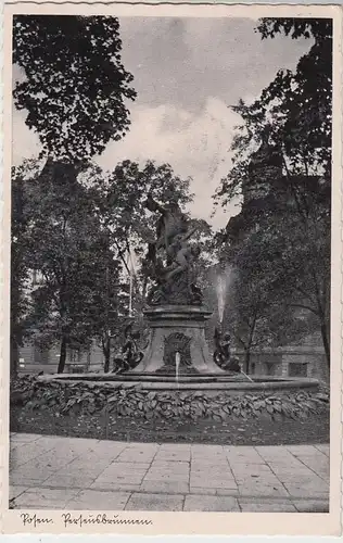 (88937) AK Posen, Poznań, Perseus-Brunnen 1944