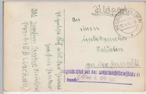 (88303) AK Neudorf im Erzgeb., Gesamtansicht mit Fichtelberg, 1941