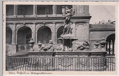 (88114) AK Posen (Poznań), Rathaus m. Proserpina-Brunnen 1944