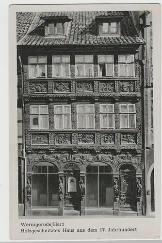 (75871) AK Wernigerode, holzgeschnitztes Haus 1954