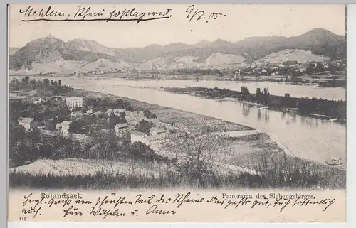 (87964) AK Rolandseck, Panorama des Siebengebirges, 1905