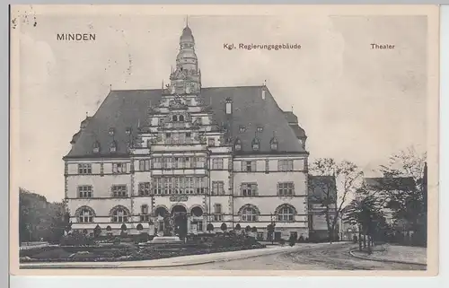 (87910) AK Minden, Westf., Kgl. Regierungsgebäude, Theater 1912